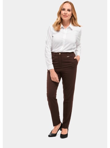 GOLDNER Kurzgröße:  Hose ANNA Bequeme Hose ANNA mit Bügelfalte in dunkeltaupe