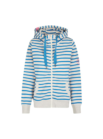 Salzhaut Sweatjacke CAMILLA Jacke Ringel in Ecru-Oceanblue