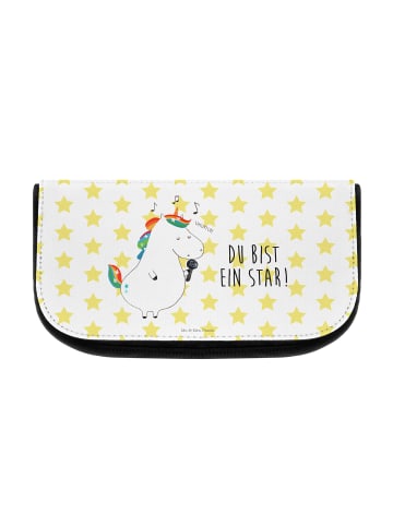 Mr. & Mrs. Panda Kosmetiktasche Einhorn Sänger mit Spruch in Weiß