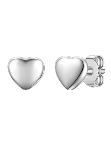 Lulu & Jane Ohrringe Herz aus Messing in silber