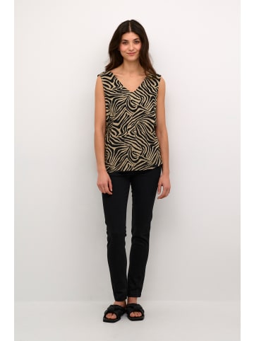 Kaffe Ärmellose Bluse KAmilia Regular fit in Chinchilla/Black Animal Print