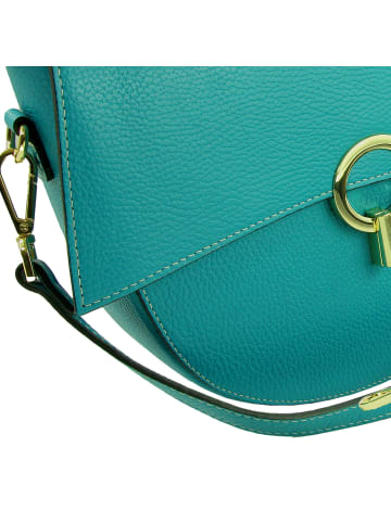Toscanto Leder Umhängetasche, Citytasche Toscanto Tasche türkis ca. 30cm