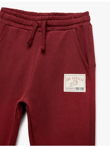 KOTON SWEAT BOTTOMS in Bordo