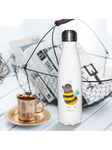 Mr. & Mrs. Panda Thermosflasche Hummel flauschig ohne Spruch in Weiß