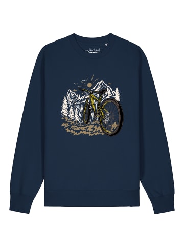 wat? Apparel Sweatshirt Mountainbike und Berge in Dunkelblau