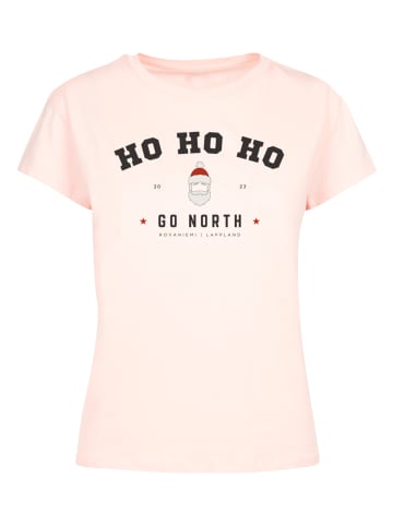 F4NT4STIC Ladies Box Tee Ho Ho Ho Santa Claus Weihnachten in pink