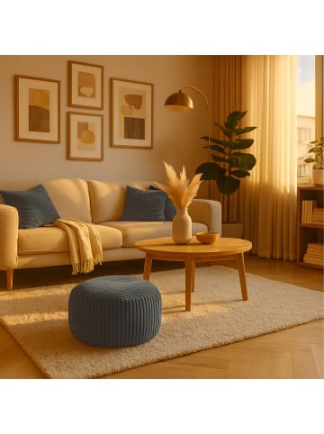 relaxdays Pouf in Dunkelgrau - (H)25 x Ø 35 cm