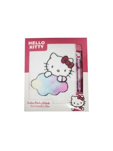 Hello Kitty Plüsch Notizbuch Set mit radierbarem Gelstift Schreibset