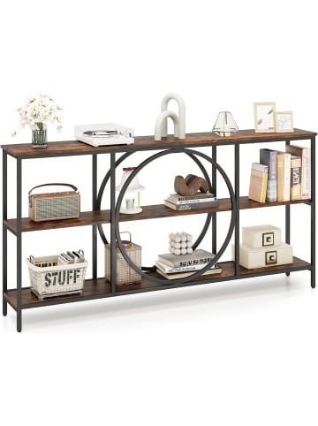COSTWAY Konsolentisch schmal 180 x 30 x 90cm in Braun