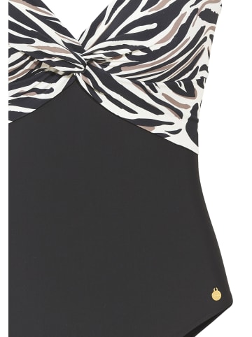 LASCANA Badeanzug in creme-schwarz