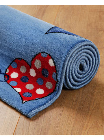 Wecon Home Teppich "Just Hearts" in Blau/Weiss/Rot