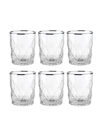 Butlers 6x Gläser mit Silberrand 345ml UPSCALE in Silber