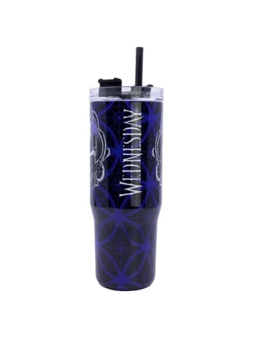 Wednesday Isolierter Trinkflasche Thermobecher 940ml, mit Strohhalm
