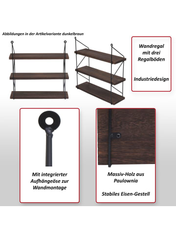 MCW Wandregal K78 mit 3 Regalböden, Weiß