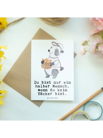 Mr. & Mrs. Panda Grußkarte Bäcker Herz mit Spruch in Weiß