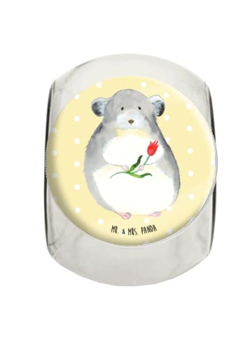 Mr. & Mrs. Panda Süßigkeiten Glas Chinchilla Blume ohne Spruch in Gelb Pastell