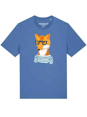 wat? Apparel T-Shirt Fuchs in Bright Blue