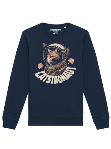 wat? Apparel Sweatshirt Catstronaut in Dunkelblau
