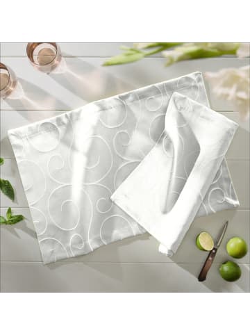 Erwin Müller Jacquard, Baumwollmischung Tischset 2er-Pack Oberhausen in weiß