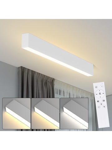ZMH LED Deckenleuchte in weiß 17W Modern Dimmbar L 53.6CM Lang Bürolampe