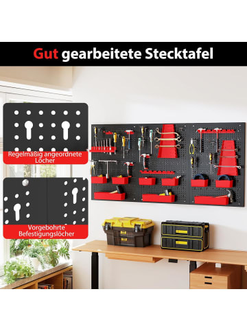 COSTWAY Werkzeugwand 120 x 60 x 2 cm in Schwarz