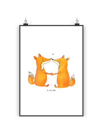 Mr. & Mrs. Panda wanddeko Füchse Liebe ohne Spruch in Weiß