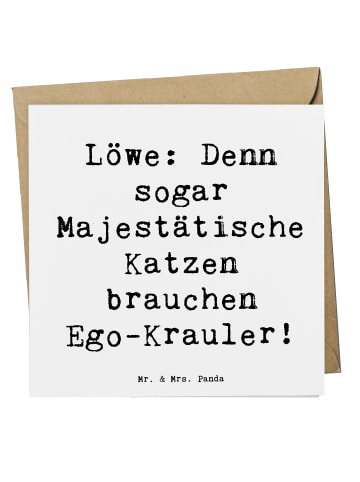Mr. & Mrs. Panda Grußkarte Spruch Majestätischer Löwe mit Spruch in Weiß