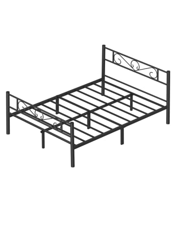 VASAGLE Bettgestell Vivian in schwarz - (B)141.5 x (H)86 x (T)207 cm