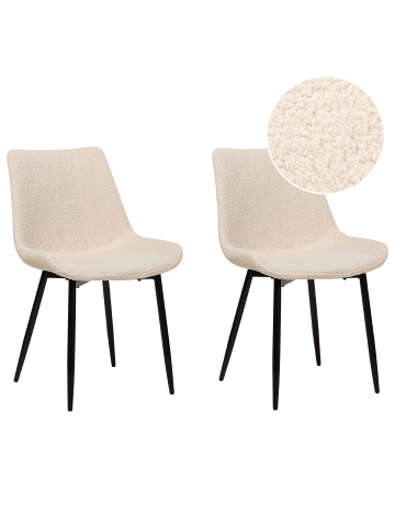 Beliani 2er-Set Esszimmerstuhl AVILLA in Beige/Schwarz