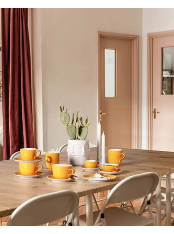 Seltmann Weiden 6er Set Espressotasse mit Untertasse Liberty Pure Colors 90 ml in Mango Orange