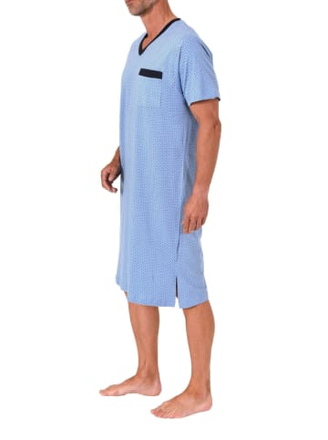 NORMANN Kurzarm Nachthemd Übergröße in hellblau