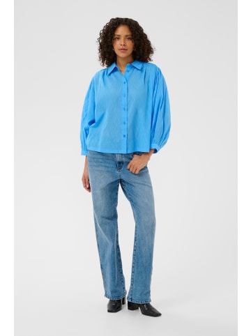 Kaffe Langarm - Hemd KAgabriela Baggy fit in Azure Blue