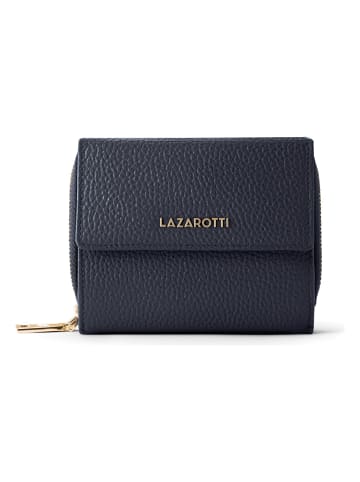 Lazarotti Bologna Leather Geldbörse Leder 12 cm in navy