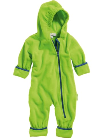 Playshoes Fleece-Overall farblich abgesetzt in Grün