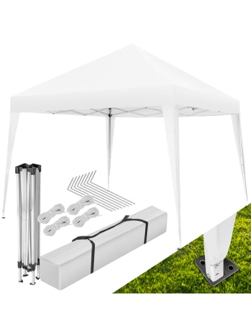tectake Rattan Faltpavillon, inklusive Spannseile, Heringe und Tragetasche