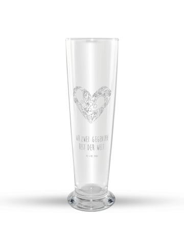 Mr. & Mrs. Panda Weizenglas Mäuse Herz mit Spruch in Transparent