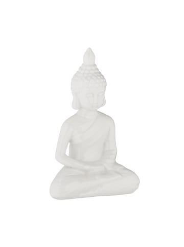 relaxdays Buddha-Figur in Weiß - (H)17 cm