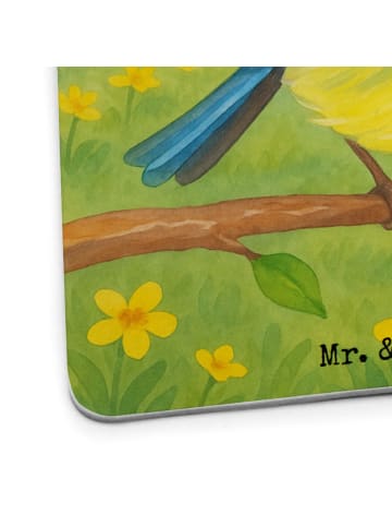 Mr. & Mrs. Panda Bierdeckel Vogel Blaumeise Design ohne Spruch in Weiß