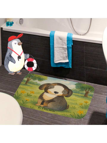 Mr. & Mrs. Panda Badteppich Hund Entspannen Design ohne Spruch in Weiß