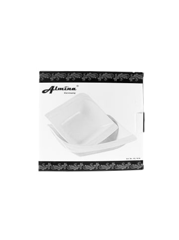 Almina 2er Set Servierschale aus Porzellan in Weiß