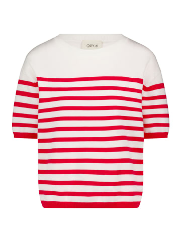 CARTOON Strickpullover mit Rundhalsausschnitt in Cream/Red