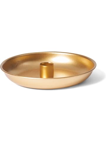 Novaliv Stabkerzenhalter Deko Schale Gold 15cm Tafelkerzen Kerzenpin Candle Ho in Gold