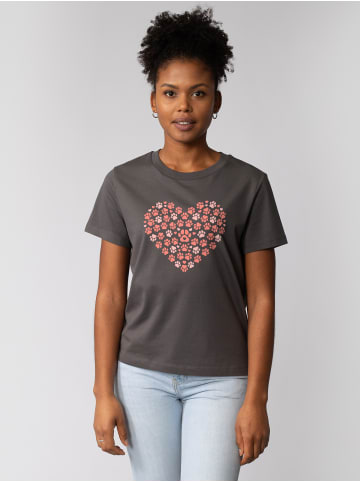 wat? Apparel T-Shirt Pfotenliebe 02 in Grau