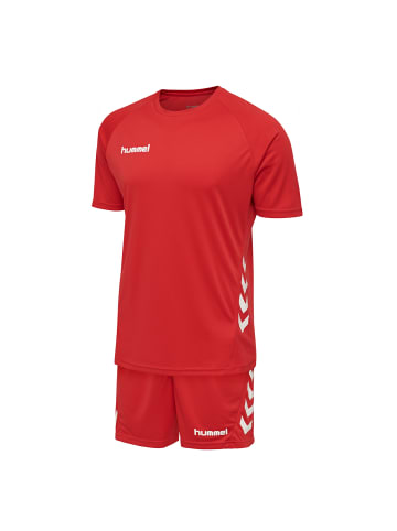 Hummel T-Shirt & Shorts SET Rundhalsausschnitt elastischer Bund in Rot