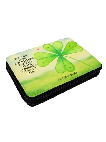 Mr. & Mrs. Panda Etui Blume Kleeblatt Design mit Spruch in Weiß