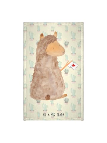 Mr. & Mrs. Panda Handtuch Alpaka Fahne ohne Spruch in Kaktus Grün