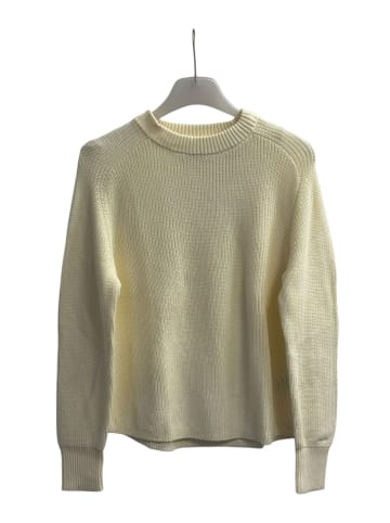 Gant RIBBED KNIT COTTON C-NECK in Cream