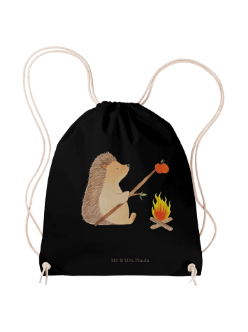 Mr. & Mrs. Panda Jutebeutel Igel Grillen ohne Spruch in Schwarz