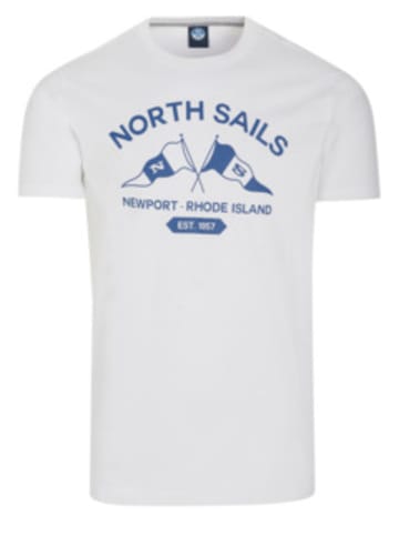 North Sails Print T-Shirt für Herren in weiß in weiß