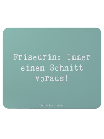 Mr. & Mrs. Panda Mauspad Spruch Friseurin Kunst mit Spruch in Meeresbrise